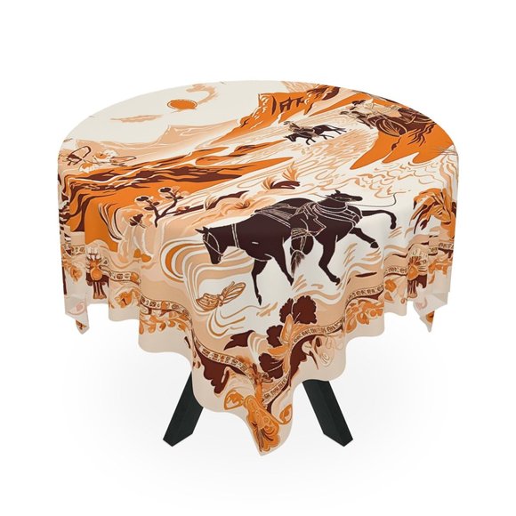 Cowgirl Tablecloth | Boho Tablecloth | Vintage Tablecloth | Rectangle Square - Picture 6 of 9